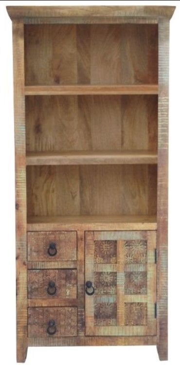 Jaipur Furniture Aravali Brown Bookcase with Drawer-0