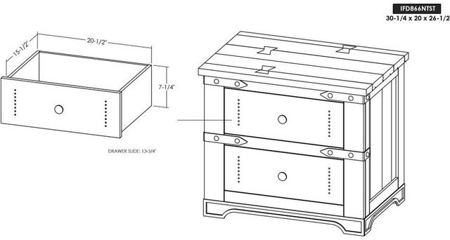 International Furniture Direct Parota Brown Nightstand-3
