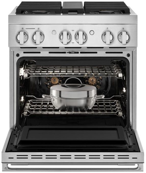 JennAir® NOIR™ 30" Stainless Steel Freestanding Dual Fuel Natural Gas Range-1