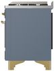 Ilve® Majestic III 48" Blue Gray Pro Style Dual Fuel Natural Gas Range with Solid Door and Brass Trim-3