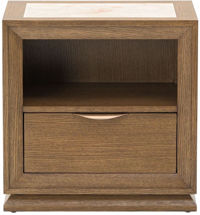 Michael Amini® Portrait Sienna Brown 1-Drawer Nightstand with LED Lights-2
