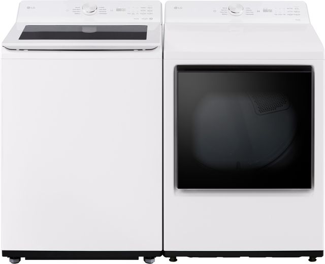 LG Alpine White Top Load Washer & Gas Dryer Laundry Pair-0