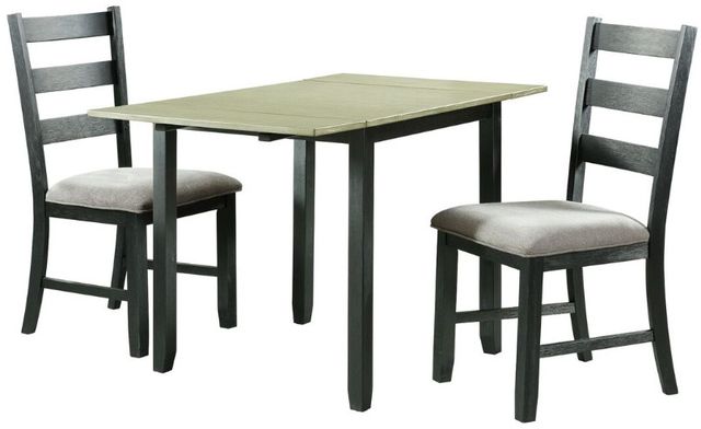 Elements International Martin 3-Piece Gray/Black Dining Table Set-0
