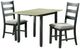 Elements International Martin 3-Piece Gray/Black Dining Table Set-1