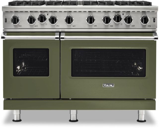 Viking® 5 Series 48" Cypress Green Freestanding Natural Gas Range-0
