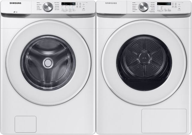 Samsung White Front Load Washer & Electric Dryer Laundry Pair-0