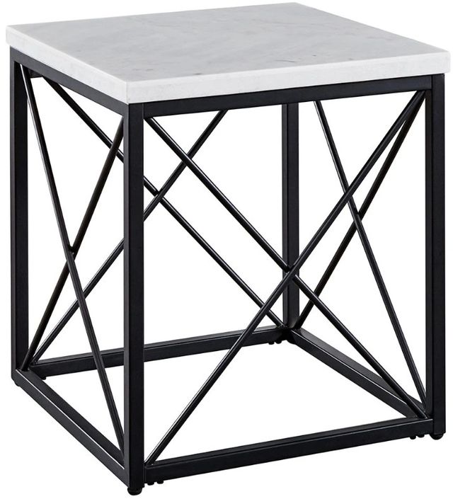 Steve Silver Co. Skyler White End Table with Black Base-0