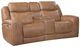Corinthian Furniture George Caramel Power Reclining Loveseat with Power Headrest and Console-0