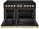 ZLINE Marino 48" Black Stainless Steel Pro Style Dual Fuel Range with 8-Burner DuoPro™ Cooktop and Electric Convection Oven and Polished Gold Accents-1