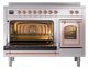 Ilve® Nostalgie II Noblesse 48'' Stainless Steel Pro Style Induction Range with Copper Trim-3