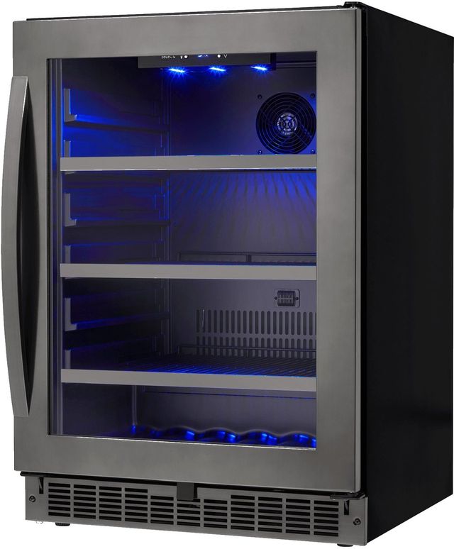 Silhouette® Prague 24" 5.6 Cu. Ft. Black Stainless Steel Beverage Center-3