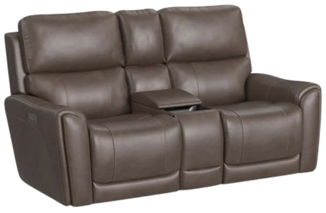 Flexsteel® Carter Cappuccino Power Reclining Loveseat with Console-0