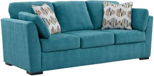 front left view of the Signature Design by Ashley® Keerwick Teal Queen Sofa Sleeper