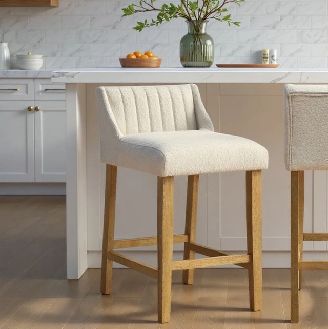 Armen Living Fauna 3-Piece Amber Glow/White Counter Stool Set-1