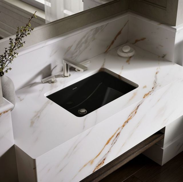 Kohler Ladena® Black 23.25" Rectangular Undermount Bathroom Sink-2