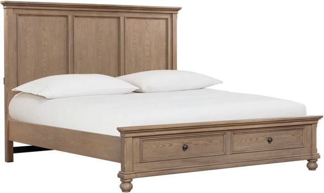 aspenhome® Oxford Tan King Panel Storage Bed-0