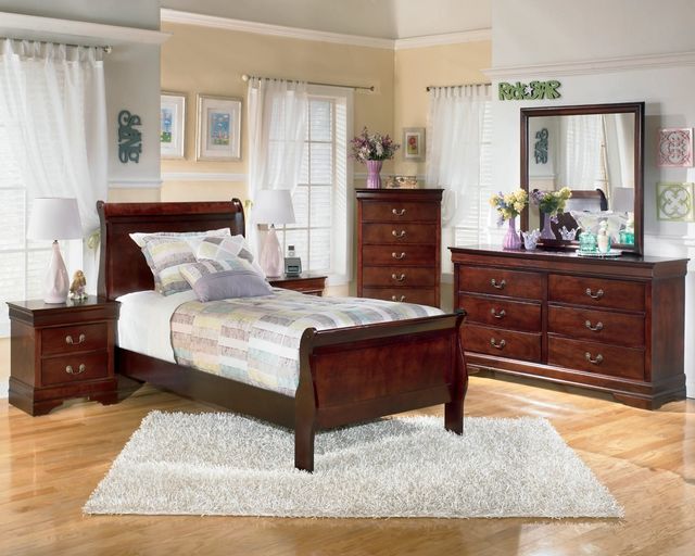 Signature Design by Ashley® Alisdair 3-Piece Dark Brown Twin Sleigh Bed Set-5