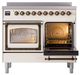 Ilve® Nostalgie II Noblesse 40'' Antique White Pro Style Induction Range with Burnished Trim-4