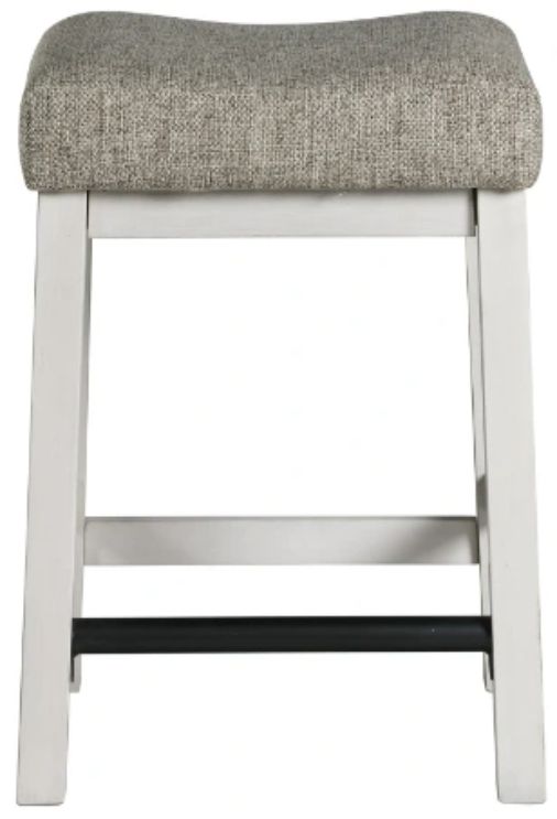 Intercon Drake French Oak/Rustic Gray 18" Backless Stool-1