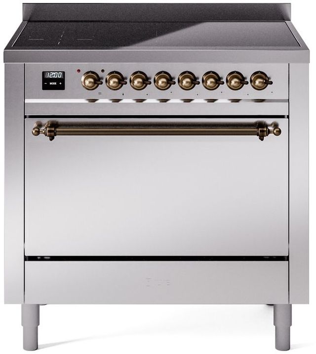 Ilve® Nostalgie II Series 36" Stainless Steel Pro Style Induction Range-0