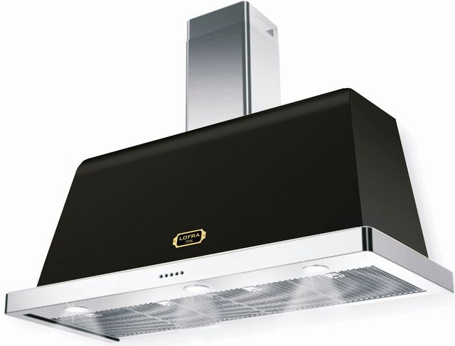 Lofra® Dolcevita 48" Matte Black Wall Mounted Range Hood-0