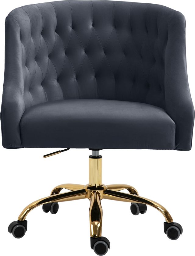 Meridian Furniture Arden Grey Velvet Office Chair-2