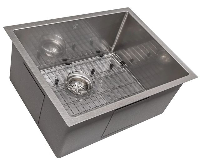 ZLINE Meribel 27" Satin Stainless Steel Undermount Single Bowl Kitchen Sink with Bottom Grid-1