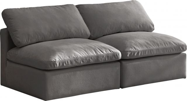 Meridian Furniture Plush Grey Velvet Standard Cloud Modular Sofa-0