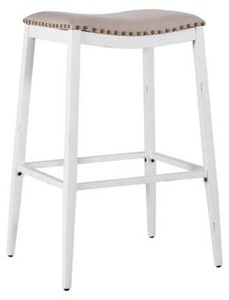 Liberty Furniture Vintage Antique White Backless Barstool-0
