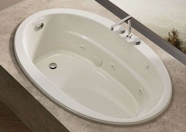 KOHLER® Sunward® White 66" x 42" Drop-In Whirlpool Bath-3