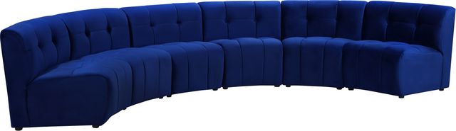 Meridian Furniture Limitless 6-Piece Navy Velvet Modular Sectional-2