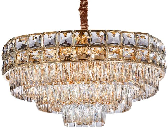 Michael Amini® Soleil Clear/Gold 13-Light Chandelier-0