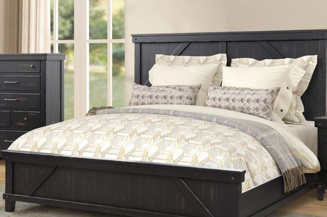 Bernards Spruce Creek Black Queen Panel Bed-1