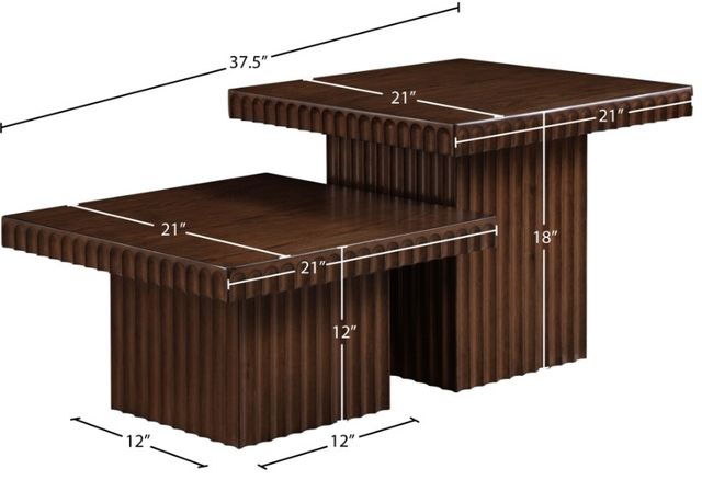 Meridian Furniture Spencer 2-Piece Brown Square Occasional Table Set-3