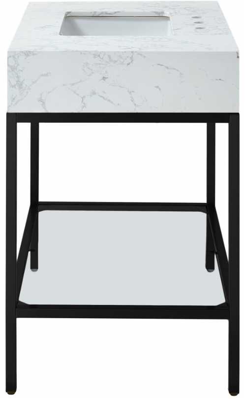 Meridian Furniture Marmo White/Matte Black 36" Bathroom Vanity-3