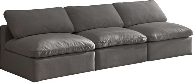 Meridian Furniture Plush Grey Velvet Standard Cloud Modular Sofa-0