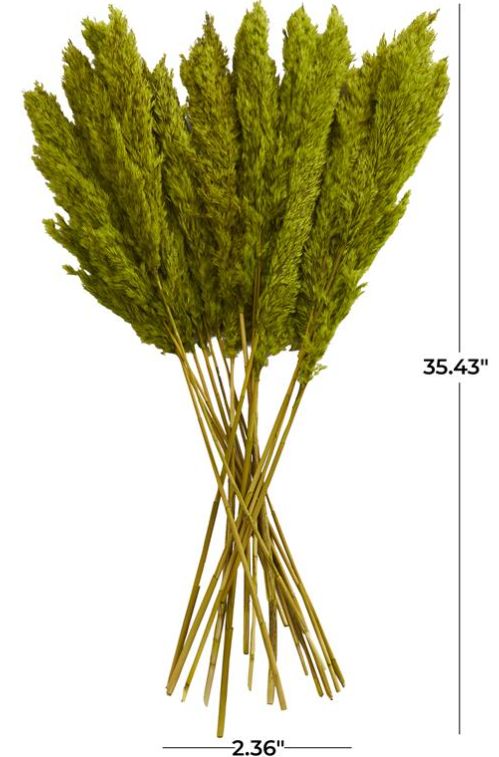Deco Marche Green Dried Plant Pampas Grass Natural Foliage with Long Stems-2