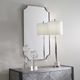 Uttermost® Lennox Polished Nickel Scalloped Corner Mirror-1