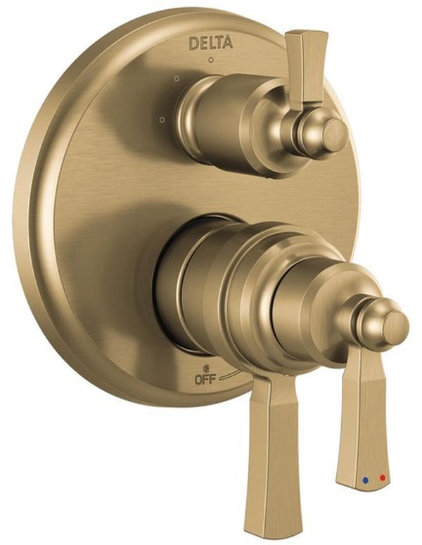 Delta Dorval® Monitor® 17T Series Champagne Bronze 2-Handle Valve Trim with 6-Setting Diverter-0