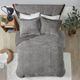 Olliix by Madison Park Arctic Grey King/California King Fur Down Alternative Comforter Mini Set-5