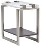 Magnussen Home® Paradox Pearl White Rectangular Accent Table with Platinum Frame -0