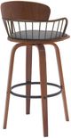 Armen Living Willow Gray/Walnut Swivel Bar Stool-4