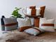 Livia Leather Stripe Blue/Tan Decorative Pillow-1
