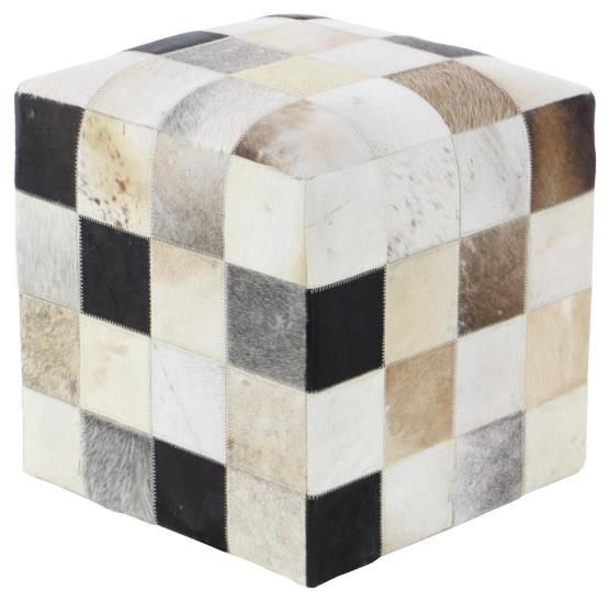 Deco Marche U Select Multi-Colored Ottoman with Patchwork Pattern-2