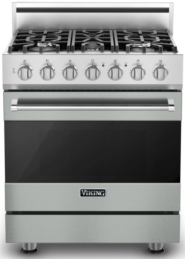 Viking® 3 Series 30" Arctic Grey Pro Style Dual Fuel Natural Gas Range-0