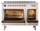 Ilve® Nostalgie II Noblesse 48'' Anique White Pro Style Induction Range with Copper Trim-2
