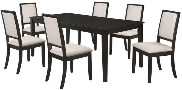 Coaster® Louise 7-Piece Black/Cream Dining Set-0