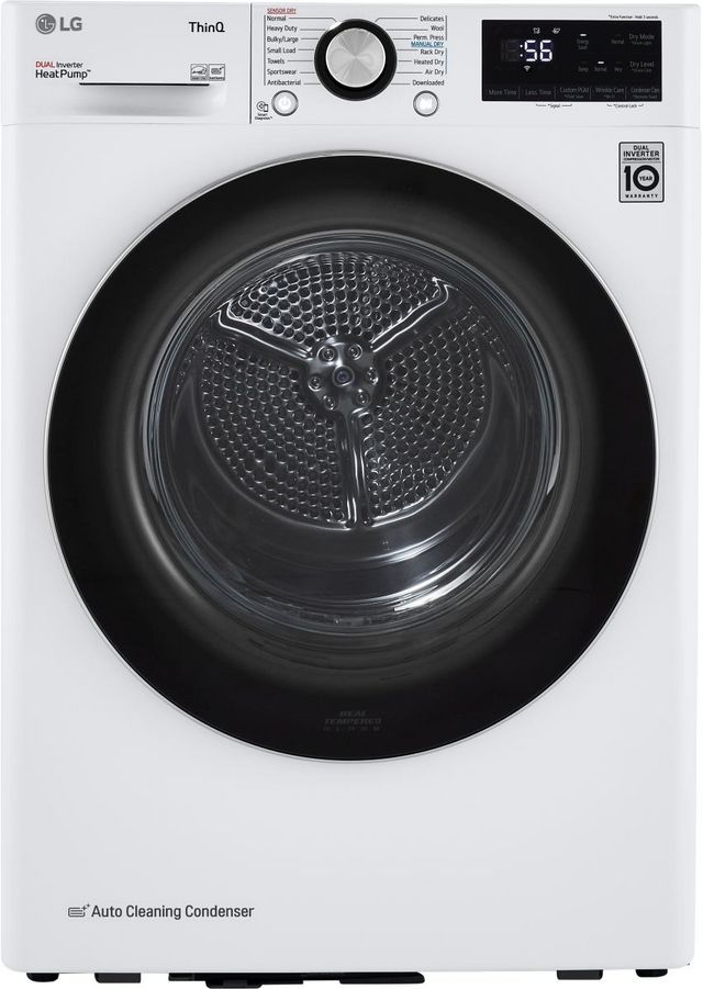 LG 4.2 Cu. Ft. White Front Load Ventless Electric Dryer-0