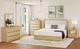 Elements International Rosalie Gray/Natural Upholstered Queen Panel Bed-1