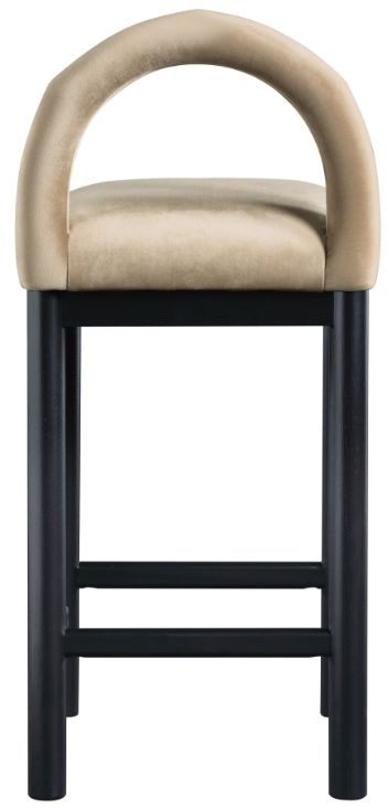 Meridian Furniture Conrad Beige Velvet Upholstered Counter Stool-4